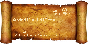 András Márta névjegykártya
